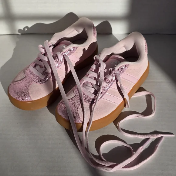 Adidas VL 3.0 Court Pink Sneakers with Gum Sole 11.5C Toddlers - Picture 2 of 8